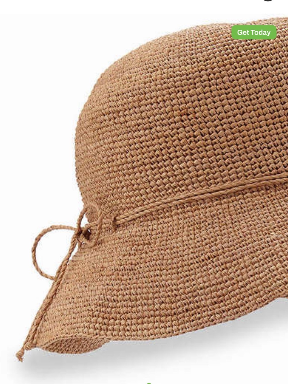 Designer Helen Kaminski Crochet Sun Bucket Hat in Tan